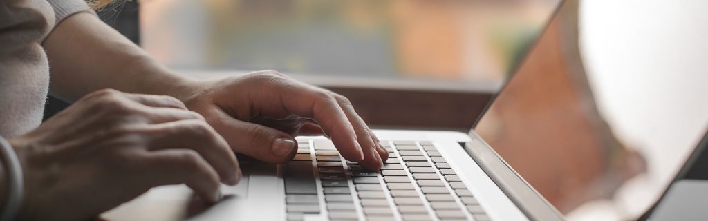 Woman using a laptop